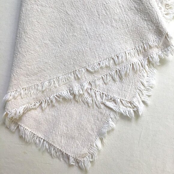 Embroidered African Cotton Linen Tablecloth Traditional Farm Harvest 34x36 in. - Picture 10 of 12